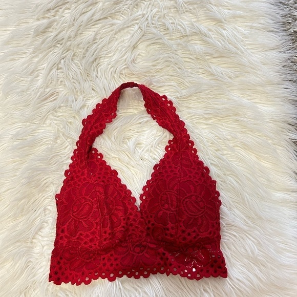 Red lace halter bralette - Picture 1 of 1